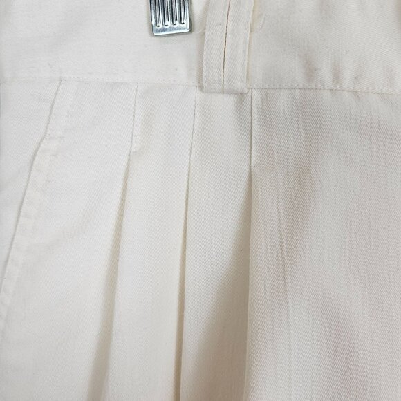 Women's 32" Ivory Dress Pants Cream Textured Pleated Business Casual Office Corp - Picture 3 of 16